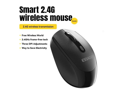 Миша безпровідна ESSAGER (Color box)Spirituel 2.4G wireless mouse Black