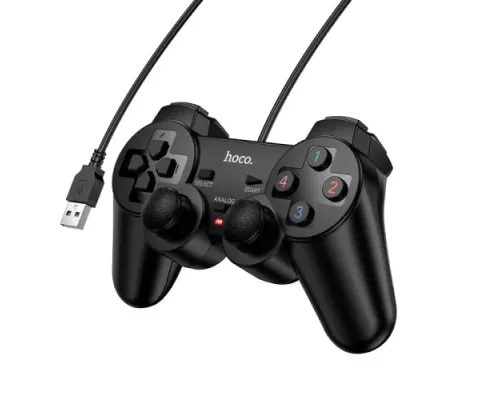 Дротовий ігровий контролер HOCO GA3 Fastlink black mag-6942007666619152328