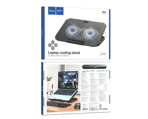 Кулер для ноутбука Hoco GA4 Jade laptop cooling stand black mag-6942007666626152329