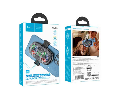 Кулер для телефону НОСО GM36 Mustango mobile phone dual cooler Чорний mag-6942007645058138668