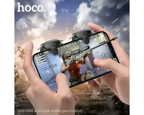 Тригери ігрові для смартфона HOCO GM6 Wild wolf pulse mobile game button Black mag-6931474751959150927