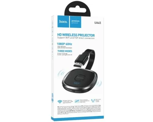 Бездротовий адаптер Hoco UA45 HD Wireless Projector HDTV/Type-C Black mag-6942007675154153877