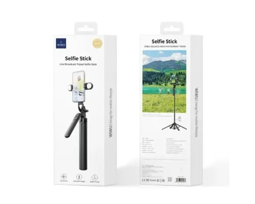 Монопод-трипод WiWU Live Broadcast Tripod Selfie Stick Wi-SE012 Black mag-6976975613177153568