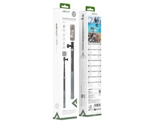 Монопод для екшн камери ACEFAST E38 1.2m carbon fiber telescopic selfie stick Grey black mag-6974316286028153367
