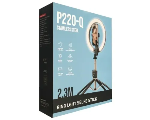Монопод-трипод PRO Series P220Q LED LAMP AL 2.3м. BLUETOOTH Пульт ДУ дефект пакування mag-2000001577936146270