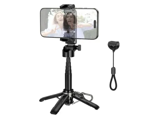 Селфі-палиця трипод HOCO K27 Magic portable mini live broadcast stand Black mag-6942007654067144373