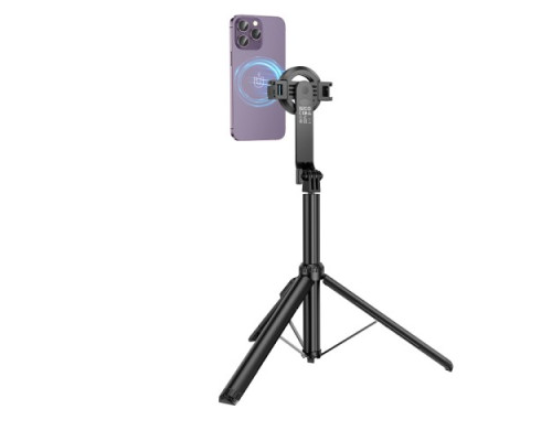 Селфі-палиця трипод HOCO K25 Sherkhan MagSafe alum.alloy live broadcast holder 1,5m Black mag-6942007646314138672