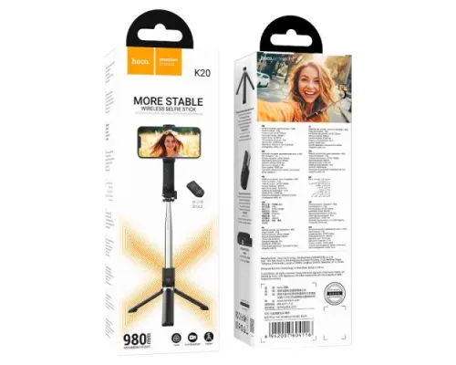 Селфі-палиця трипод HOCO K20 Prior live broadcast holder Black mag-6942007604116144361