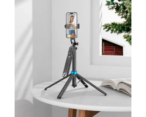 Селфі-палиця трипод HOCO K22 Handy aluminum alloy anti-shake live broadcast holder Black mag-6942007623506145273