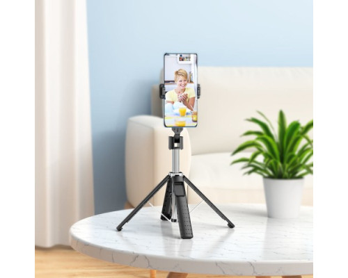 Селфі-палиця трипод HOCO K18 Wave four-leg live broadcast holder (0,97m.) Black mag-6931474770707141551