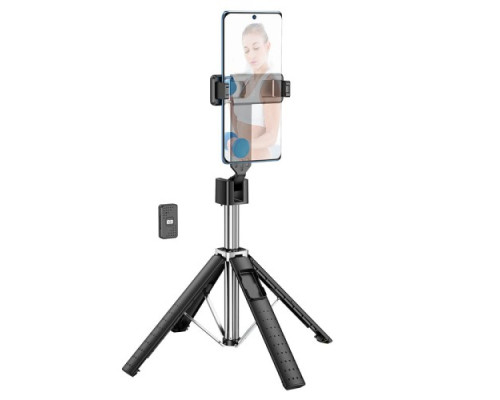 Селфі-палиця трипод HOCO K18 Wave four-leg live broadcast holder (0,97m.) Black mag-6931474770707141551