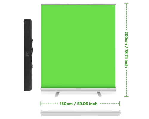 Переносний Фотофон Рулетка 150*200cm Колір Зелений 2020000468820 ma36924_3609530