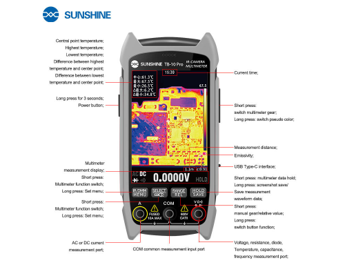 Мультиметр з тепловізійною камерою SUNSHINE TB-10 Pro PLS-00-00156841