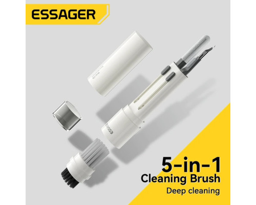 Набір для очистки девайсів ESSAGER 5 in 1 cleaning brush White and Grey (EQJ05-QF02)