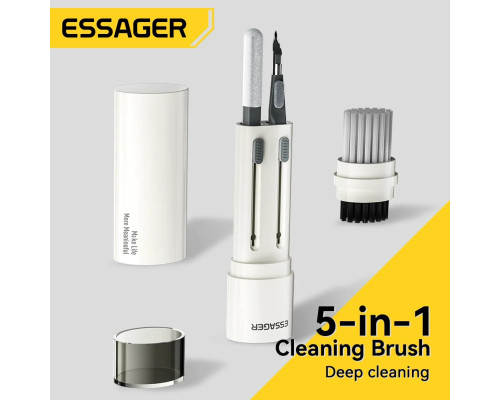 Набір для очистки девайсів ESSAGER 5 in 1 cleaning brush White and Grey (EQJ05-QF02)