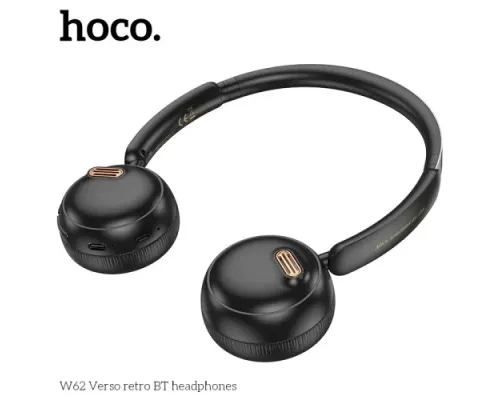 Навушники накладні HOCO W62 Verso retro BT headphones Black mag-6942007648127144426