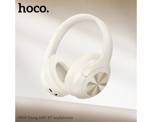 Навушники накладні HOCO W54 Young ANC BT headphones Молочно білі mag-6942007628389137355