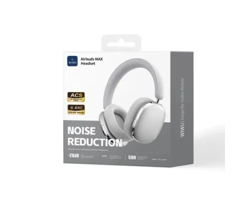 Навушники WiWU Airbuds MAX Headset TD-16 ANC Silver mag-6977703659641153658