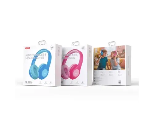 Навушники накладні XO BE54 Cartoon Kids Headphones Рожеві mag-6975837583337147327