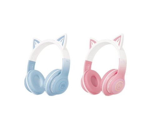 Навушники накладні XO BE38 Cats Ear Colourful Lights Headband Рожевий mag-692068084029860111