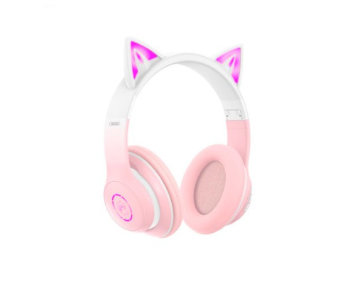 Навушники накладні XO BE38 Cats Ear Colourful Lights Headband Рожевий mag-692068084029860111