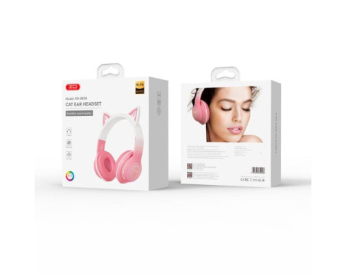 Навушники накладні XO BE38 Cats Ear Colourful Lights Headband Рожевий mag-692068084029860111