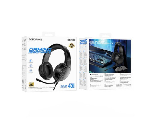 Навушники дротові BOROFONE BO109 Bountiful gaming headphones чорні mag-6941991117077139545