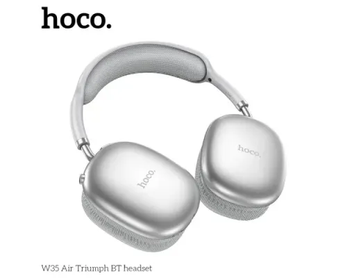 Навушники накладні HOCO W35 Air Triumph BT headset Silver mag-6942007616348145496