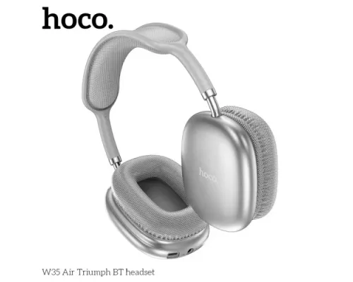 Навушники накладні HOCO W35 Air Triumph BT headset Silver mag-6942007616348145496