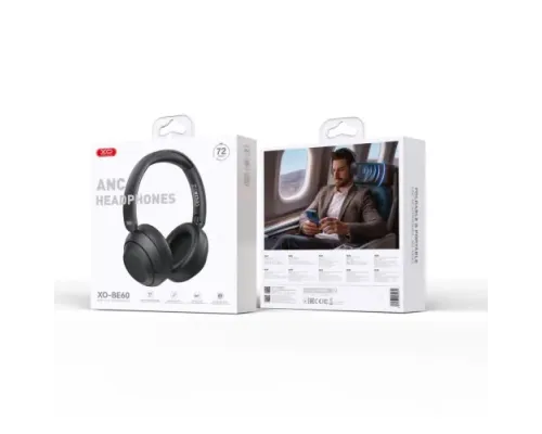 Навушники накладні XO BE60 Rotating Folding Headband Noise-Canceling Headphones Чорні mag-6975837589131153855