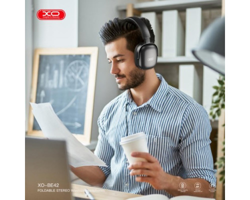 Навушники накладні XO BE42 Scarlet Metal Stand Folding Headband Bluetooth Headset Чорні mag-6920680856510136207