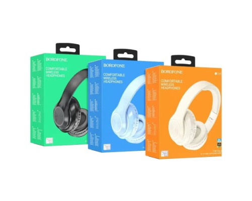 Навушники бездротові BOROFONE BO24 Gratified BT headphones чорні mag-6941991106699140893