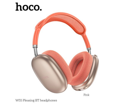 Навушники накладні HOCO W55 Pleasing BT5.4/90hours Pink mag-6942007632713142605