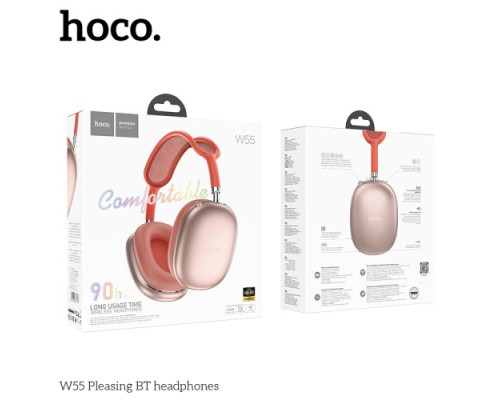 Навушники накладні HOCO W55 Pleasing BT5.4/90hours Pink mag-6942007632713142605