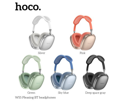 Навушники накладні HOCO W55 Pleasing BT5.4/90hours Pink mag-6942007632713142605