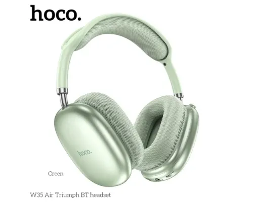 Навушники накладні HOCO W35 Air Triumph BT headset Green mag-6942007616362146158