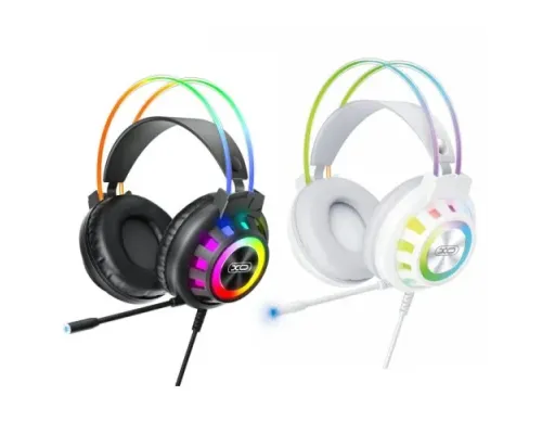 Навушники накладні XO GE10 Colorful RGB Gaming Headset with Microphone Black mag-6975837589346153857