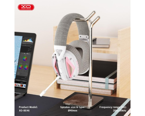 Навушники накладні XO BE46 2.4G Gaming Headset (with Type-C+USB 2-in-1 Adapter) Біло-рожеві mag-692068085880457270