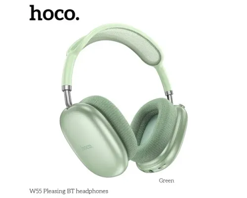 Навушники накладні HOCO W55 Pleasing BT5.4/90hours Green mag-6942007632706144421