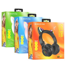 Навушники бездротові BOROFONE BO18 Cat ear BT білі mag-6974443384956137642