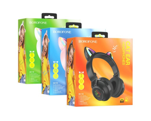 Навушники бездротові BOROFONE BO18 Cat ear BT білі mag-6974443384956137642