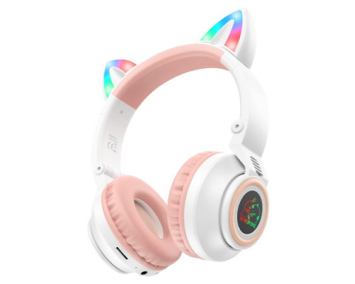 Навушники бездротові BOROFONE BO18 Cat ear BT білі mag-6974443384956137642