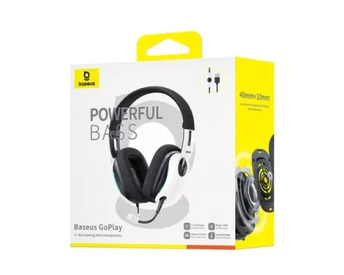 Навушники Baseus GoPlay 1+ Max Gaming Wired Headphones White A00181003213-00 mag-6932172678685144757