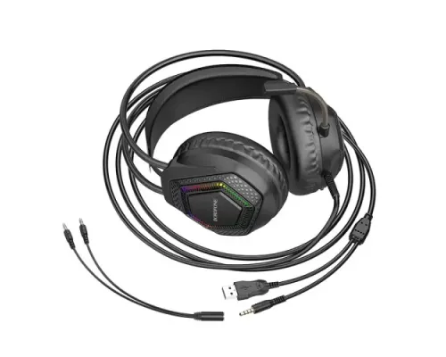 Навушники дротові BOROFONE BO105 Thunder gaming headphones with mic чорні mag-6974443389227151620