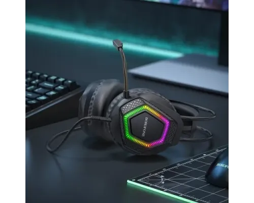Навушники дротові BOROFONE BO105 Thunder gaming headphones with mic чорні mag-6974443389227151620
