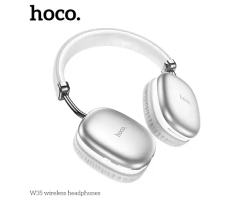 Навушники накладні HOCO W35 wireless headphones BT5.3 Silver mag-6931474766250150966