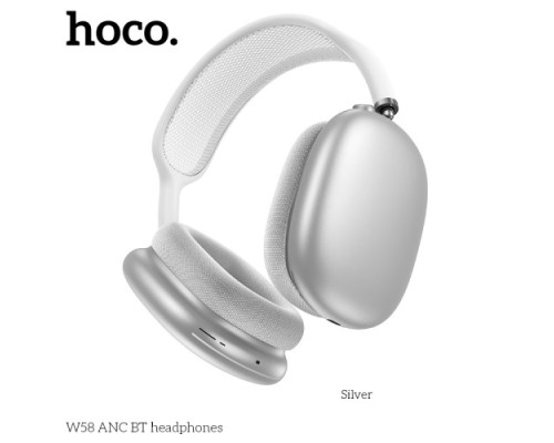 Навушники накладні HOCO W58 ANC BT headphones Silver mag-6942007640664142609