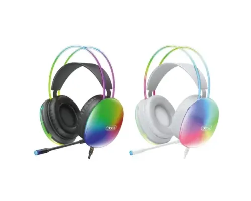 Навушники накладні XO GE11 Colorful RGB Gaming Headset with Microphone White mag-6975837589377153860