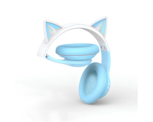 Навушники накладні XO BE38 Cats Ear Colourful Lights Headband Синій mag-692068084028158158