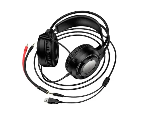Навушники ігрові дротові BOROFONE BO112 Wave gaming headphones чорні mag-6941991124648146060
